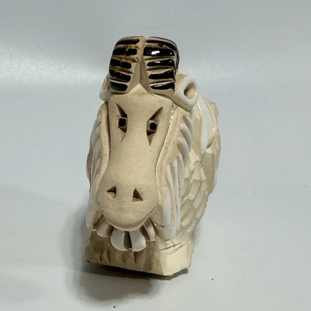 Vtg Artesania Rinconada White Mountain Goat Art Pottery Figurine 3.5